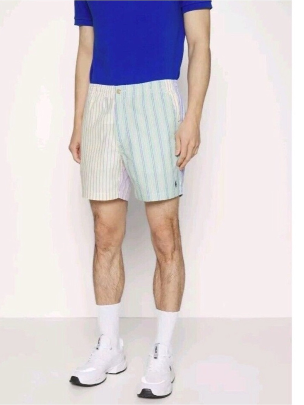 Polo by Ralph Lauren Multi-Stripe Cotton Shorts in Blue and White